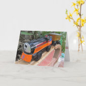 Carte Train d'anniversaire (Fleur jaune)