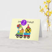 Carte Train d'anniversaire 2e T-shirts et cadeaux d'anni (Fleur jaune)
