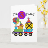 Carte Train d'anniversaire 3e Anniversaire Tshirts et ca (Fleur jaune)