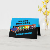 Carte Train d'anniversaire personnalisé (Fleur jaune)