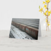 Carte Train dans la neige (Fleur jaune)