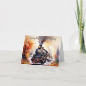 Carte Train d'automne coutume Thanksgiving salut (Devant)