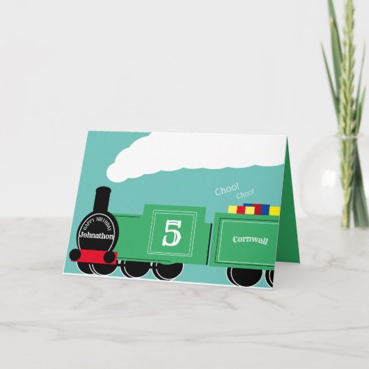Carte Train de 5 ans sur mesure (Devant)