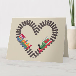 Carte Train de la Saint-Valentin Chemin de fer Cœur 