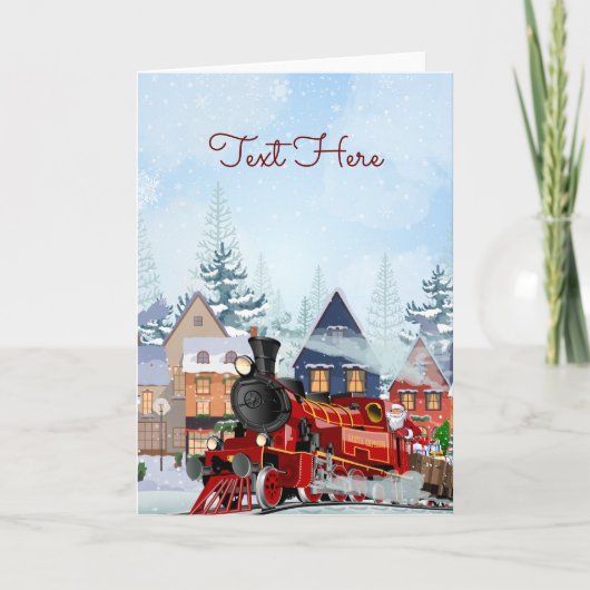 Carte Train de Noël (Devant)
