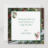 Carte Train de Noël à l'ancienne sous l'arbre (Dos)