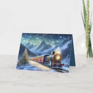 Carte Train de Noël avec photo ajoutée