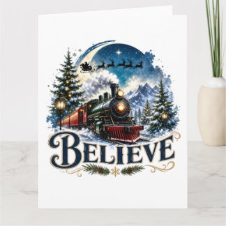 Carte Train de Noël Croire