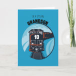 Carte Train du 10e anniversaire de Grandson, Petit garço<br><div class="desc">Les garçons aiment les trains et ce sera une grande surprise pour votre grand-fils de recevoir ce beau train sur son 10e anniversaire. Rappelez-lui une fois de plus combien il est important pour vous pendant qu'il a dix ans, et faites-lui savoir que vous êtes heureux de partager sa journée spéciale...</div>