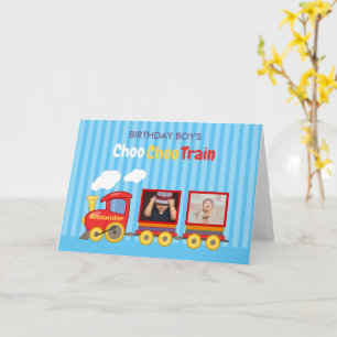 Carte Train Jouet Toddler Boys Birthday Blue