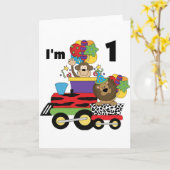 Carte Train Jungle 1er Anniversaire T-shirts et cadeaux (Fleur jaune)