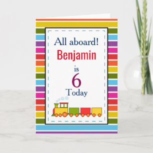Carte Train Personnalisé N'Importe Quel Âge Anniversaire
