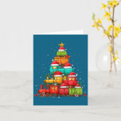 Carte Train Railroad Locomotive Christmas Tree Xmas Hat (Fleur jaune)