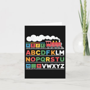 Carte Train Railroad Lover Abc Alphabet A-z Abcs Kinderg