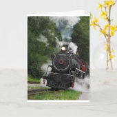 Carte train vapeur rail gare ferroviaire locomotive rail (Fleur jaune)