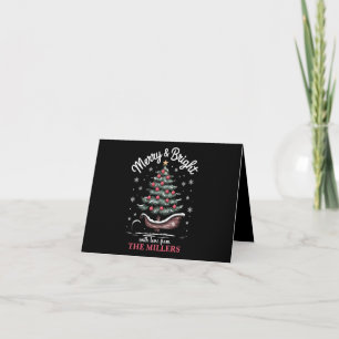 Carte Traîneau de Noël personnalisé Arbre Joyeux & Lumin