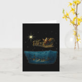Carte Traîneau du Père Noël avec et étoiles (Fleur jaune)