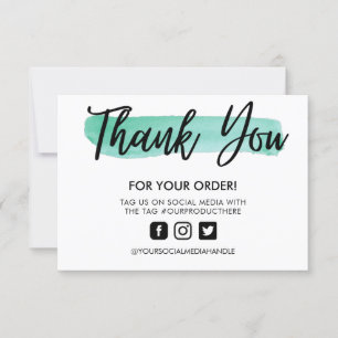 Carte Trait de pinceau à l'aquarelle Merci Media Insérer