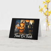 Carte "Traiter ou coller" Halloween Brush Stroke Salutat (Fleur jaune)