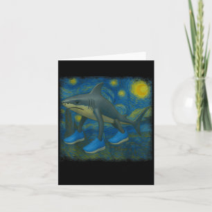 Carte Tralalero Tralala Drôle Requin Van Gogh Nuit Étoil