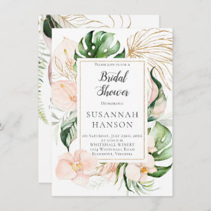 Carte Trame florale rose vifFête des mariées tropicale