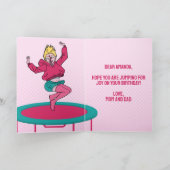 Carte Trampoline Cute Caricature Ado fille 13e anniversa (Intérieur)