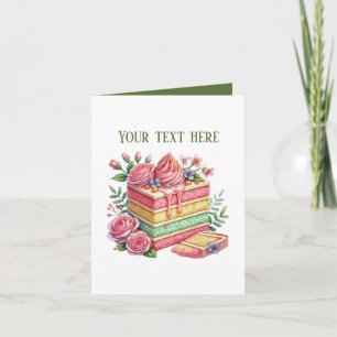 Carte Tranche de gâteau mignonne personnalisable vendeur