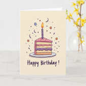 Carte Tranche de Gâteau Sucré (Fleur jaune)