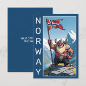 Carte Tranche norvégienne de texte personnalisé (Devant / Derrière)