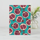 Carte Tranches de grenade sur turquoise (Debout devant)