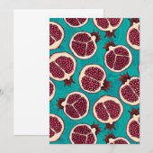 Carte Tranches de grenade sur turquoise (Devant / Derrière)
