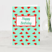 Carte Tranches de pastèque d'anniversaire motif vert (Devant)