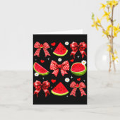 Carte Tranches de pastèque mignonnes Nœuds Vacances d'ét (Fleur jaune)