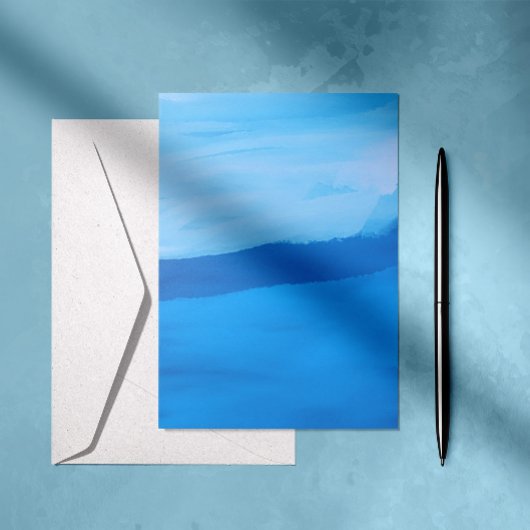 Carte Tranquillité aquarelle bleue
