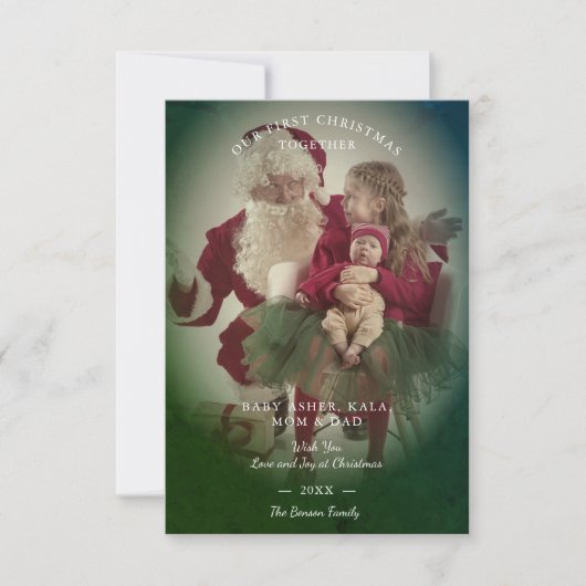 Carte Transparency Effect Merry Christmas Photo Family (Devant)