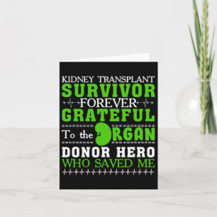 Carte Transplantage du rein Survivant Orgue Rein Donateu