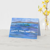 Carte Transporter anniversaire de lac mountain de (Fleur jaune)