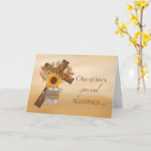 Carte Transporteur de courrier Bénédiction croisée à Tha (Fleur jaune)