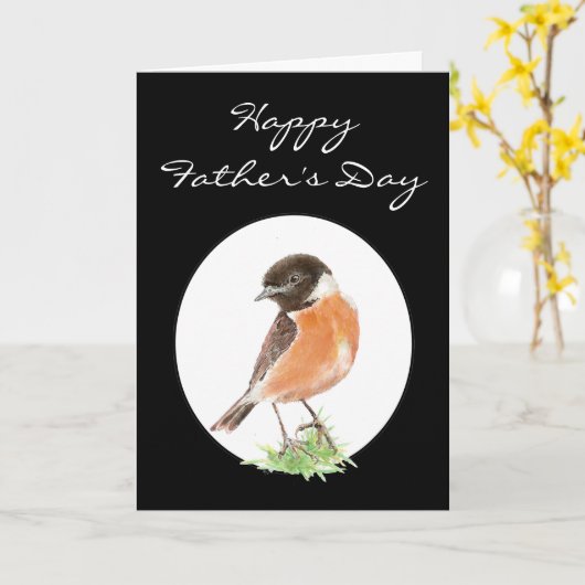 Carte Traquet fait sur commande de fête des pères, (Fleur jaune)