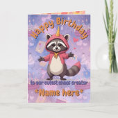 Carte Trash Panda - Birthday Card - customizable name (Devant)