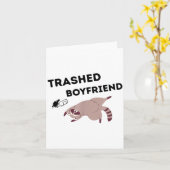 Carte Trashed Boyfriend, Funny Trashed Panda Couples Pre (Fleur jaune)