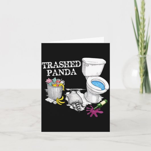 Carte Trashed Panda Drunk Racoon Party Animal Meme Funny (Devant)