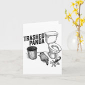 Carte Trashed Panda, Funny Drunk Raccoon, Trash Panda Hu (Fleur jaune)