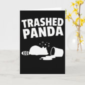 Carte Trashed Panda Funny Drunk Racoon (Fleur jaune)