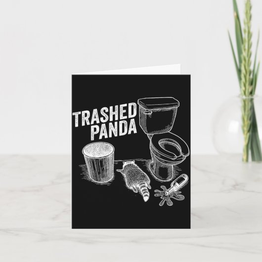 Carte Trashed Panda Funny Drunk Racoon (Devant)