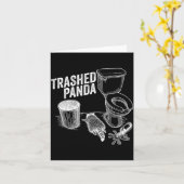 Carte Trashed Panda Funny Drunk Racoon (Fleur jaune)