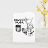 Carte Trashed Panda Funny Drunk Racoon  (Fleur jaune)