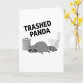 Carte Trashed Panda Funny Drunk Racoon (Fleur jaune)
