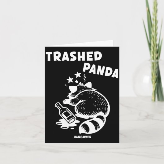 Carte Trashed Panda Hangover Social Media Crazy Drunk Ra (Devant)