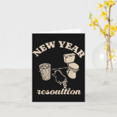 Carte Trashed Panda New Year Resolution Funny Drunk Racc (Fleur jaune)